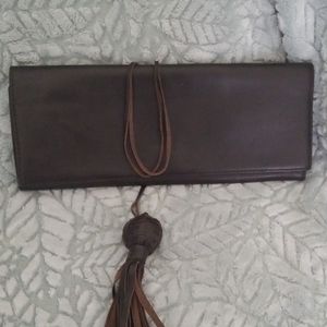 Geniune Leather Brown Banana Republic Clutch